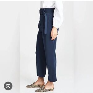 The Script High Rise Belted Ankle Crop Lucia Pants Blue